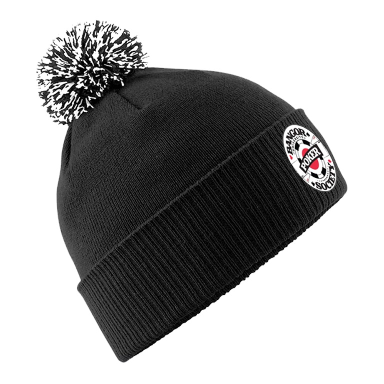 Bangor University - Poker Society - Snowstar Beanie - Black/Red