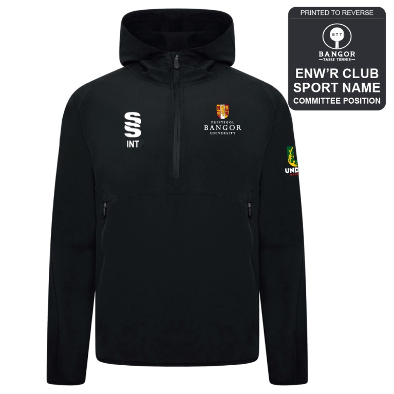 Bangor University - Table Tennis - Dual Elite 1/4 Zip Hoody / Rain Jacket - Unisex Fit