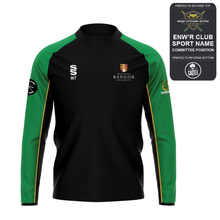 Bangor University - Snooker & Pool - 1/4 Performance Top - Unisex Fit