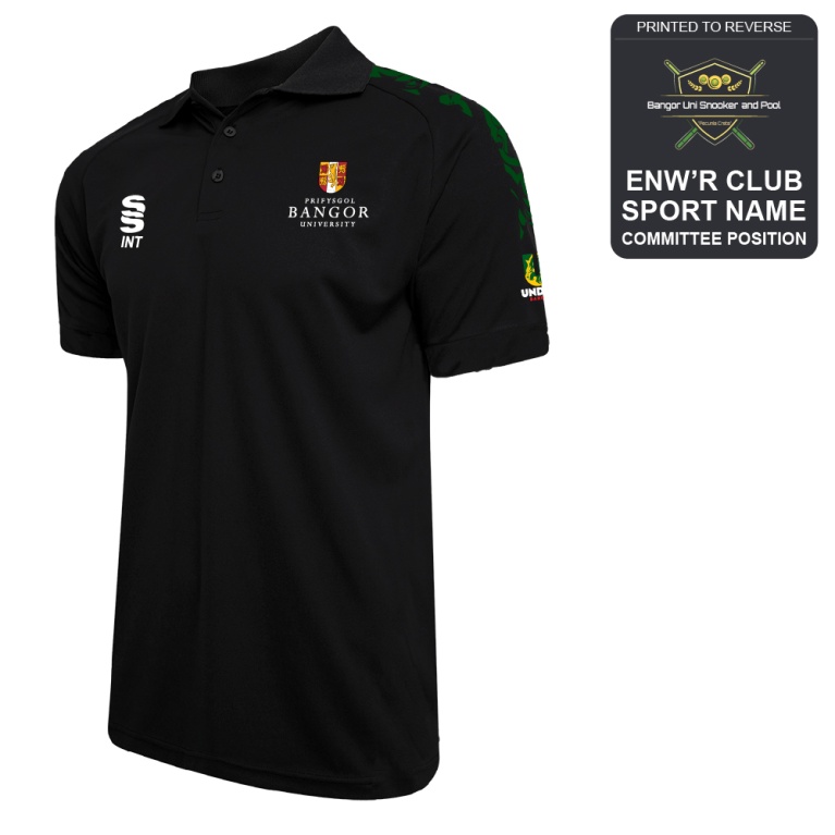 Bangor University - Snooker & Pool - Dual Solid Colour Polo - Unisex Fit