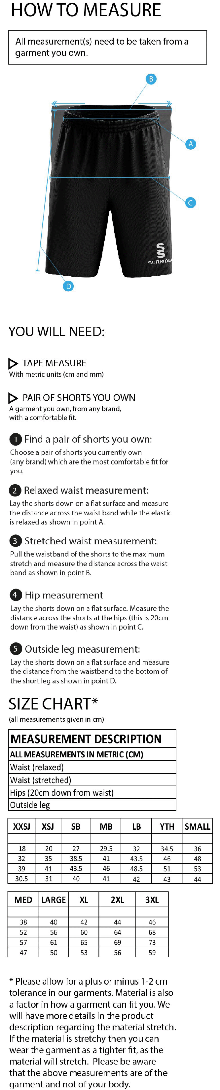 Bangor University - Fuse Short - Unisex Fit - Size Guide