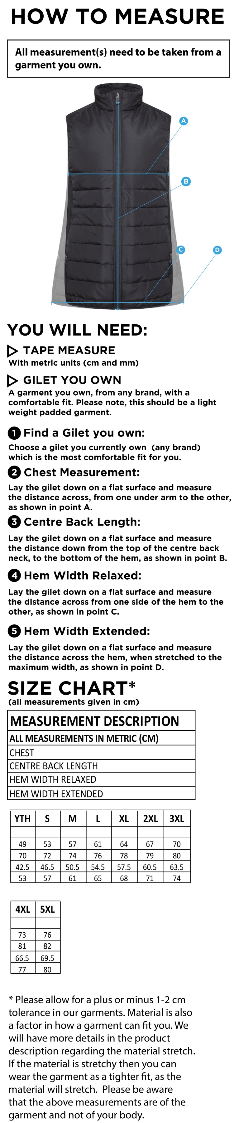 Bangor University - ACTIVE HYBRID JACKET - Size Guide