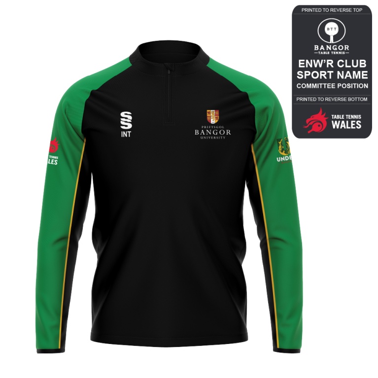 Bangor University - Table Tennis - 1/4 Performance Top - Unisex Fit