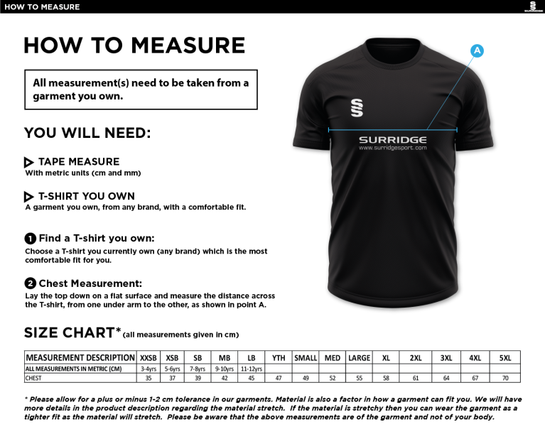 Bangor University - Men's T-Shirt - Size Guide