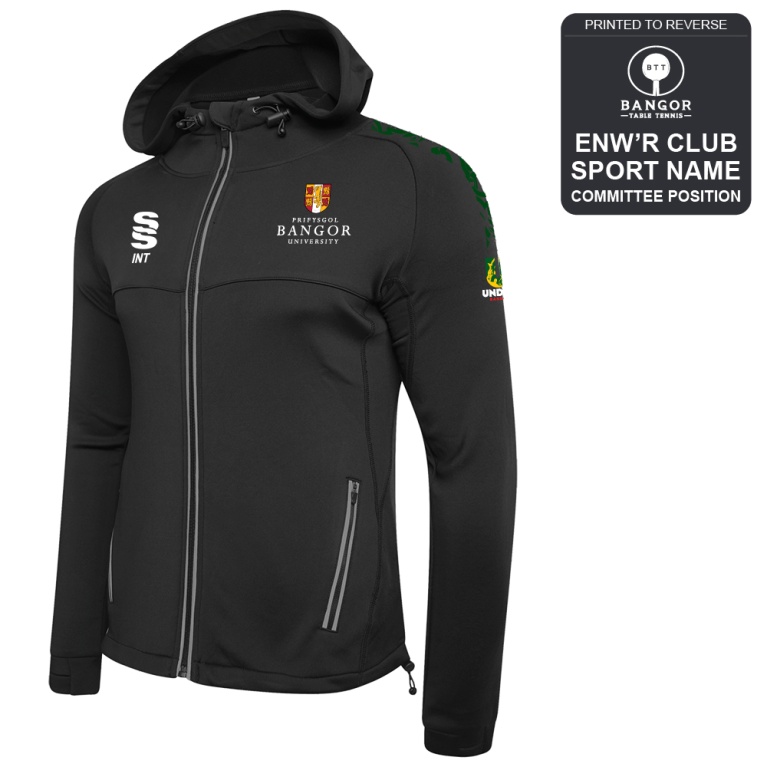 Bangor University - Table Tennis - Dual Full Zip Hoody - Unisex Fit