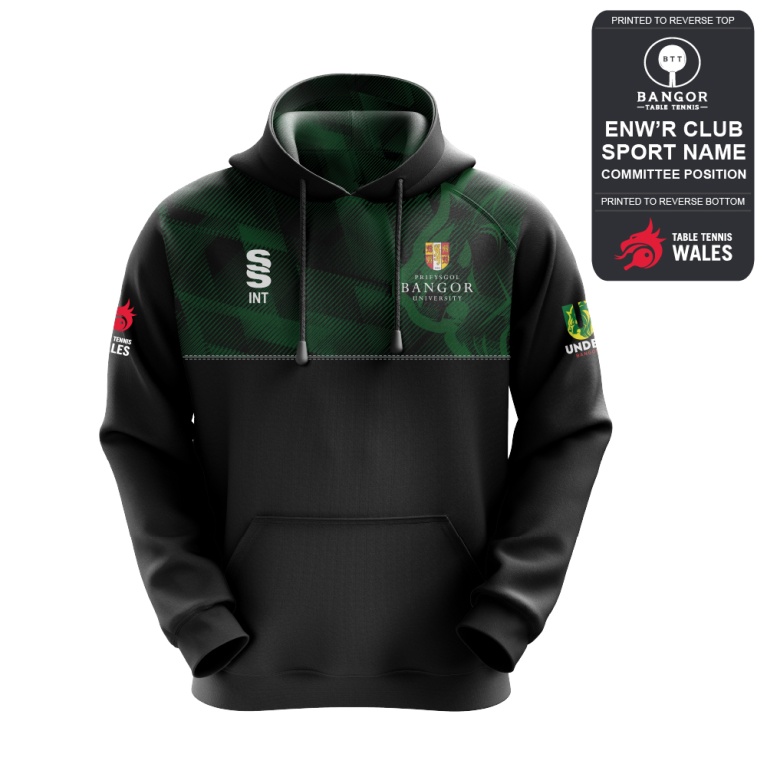 Bangor University - Table Tennis - Overhead Hoody - Unisex Fit