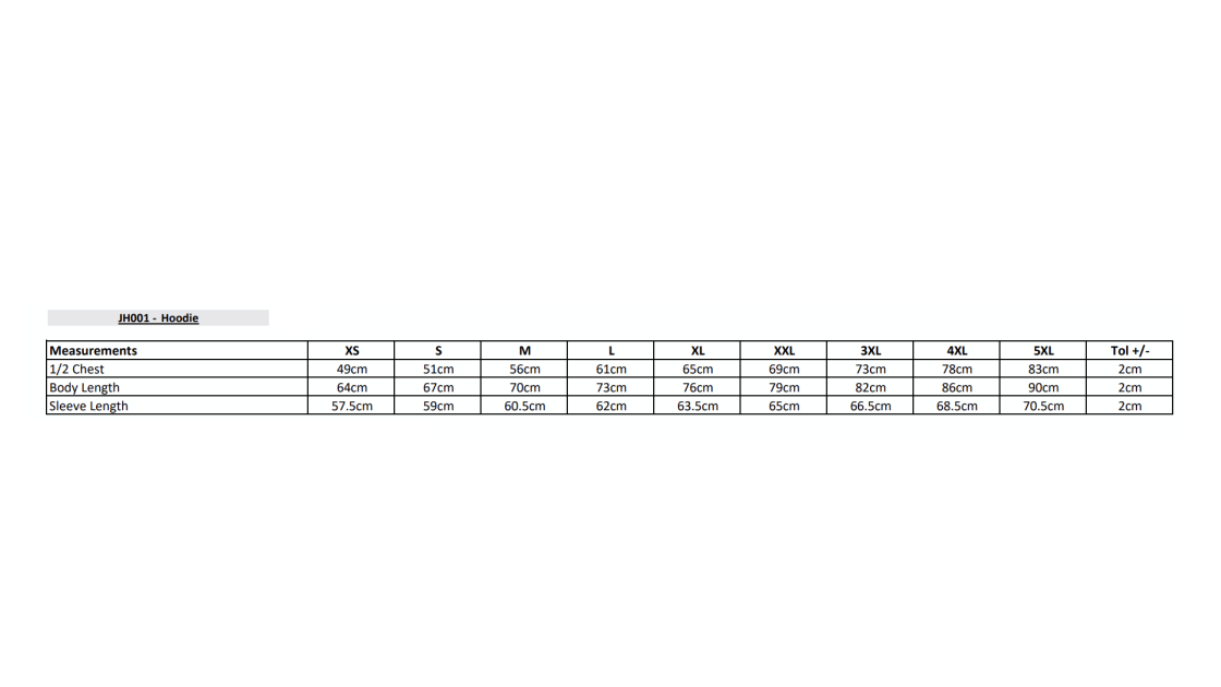 Bangor University - BUGL - 2023 Hoodie - Size Guide