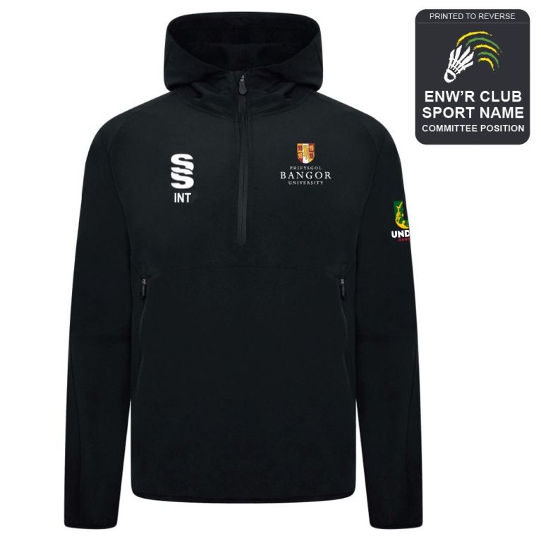 Bangor University - Badminton - Dual Elite 1/4 Zip Hoody / Rain Jacket - Unisex Fit