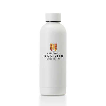Bangor University - Stainless Steel Bottle - White - 500ML