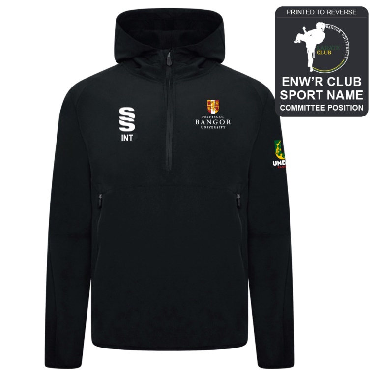 Bangor University - Karate - Dual Elite 1/4 Zip Hoody / Rain Jacket - Unisex Fit