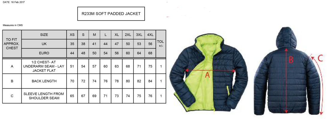 Bangor University - Supersoft Jacket - Unisex Fit - Size Guide
